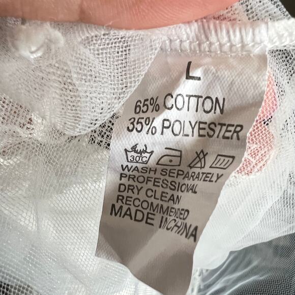 White Lace Babydoll Tank Top, Coquette Balletcore Y2K Fairycore Bridal Small - Picture 3 of 5